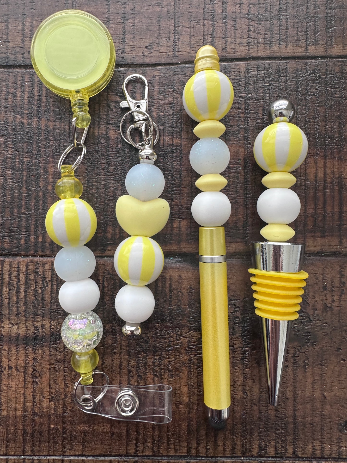 Beaded Sets (Gold Options)-Pen Keychain Lanyard Stopper