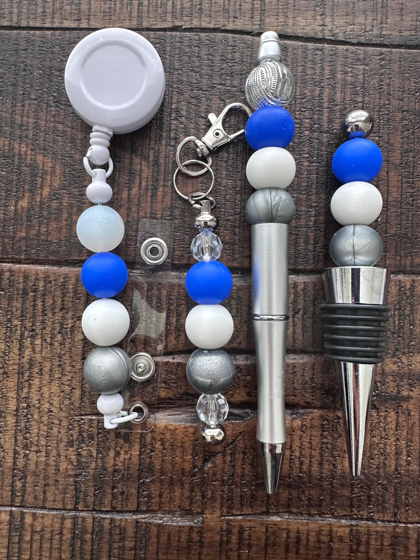 Beaded Sets (Blue Options)-Pen Keychain Lanyard Stopper