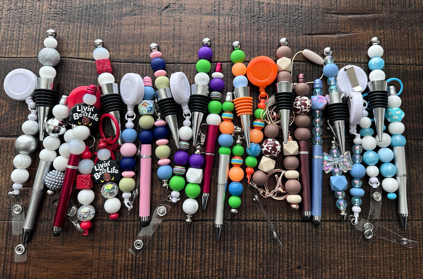 Beaded Sets (Pink Options)-Pen Keychain Lanyard Stopper